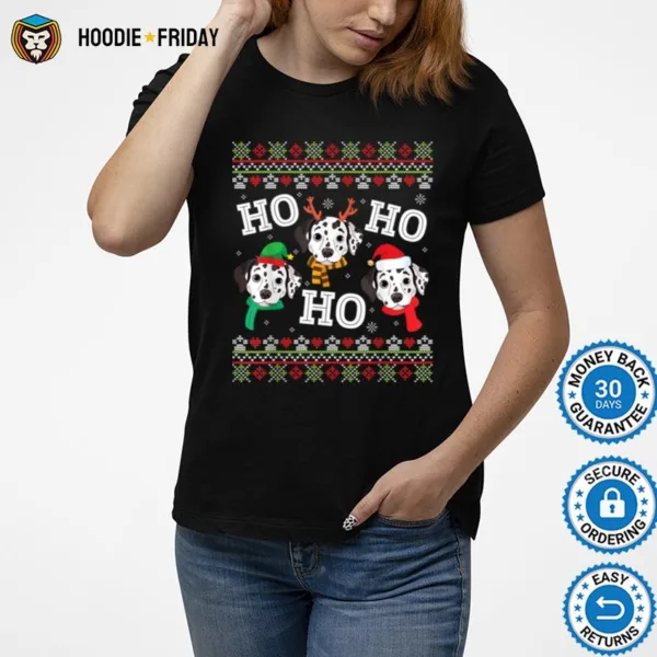 Dalmatian Dog Ho Ho Ho Merry Christmas Dad Mom Ugly Sweater Shirts