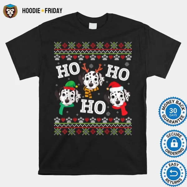 Dalmatian Dog Ho Ho Ho Merry Christmas Dad Mom Ugly Sweater Shirts