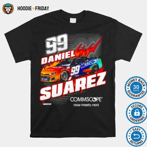 Daniel Suarez Checkered Flag Black Commscope Shirts