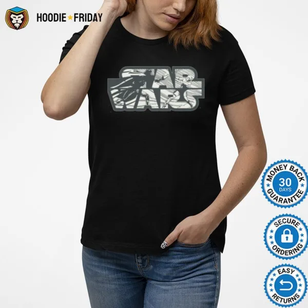 Darth Vader & Luke Skywalker Battle Star Wars Logo Shirts