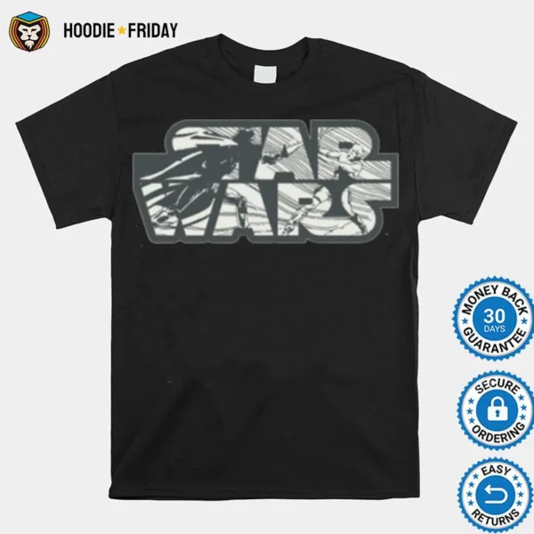 Darth Vader & Luke Skywalker Battle Star Wars Logo Shirts