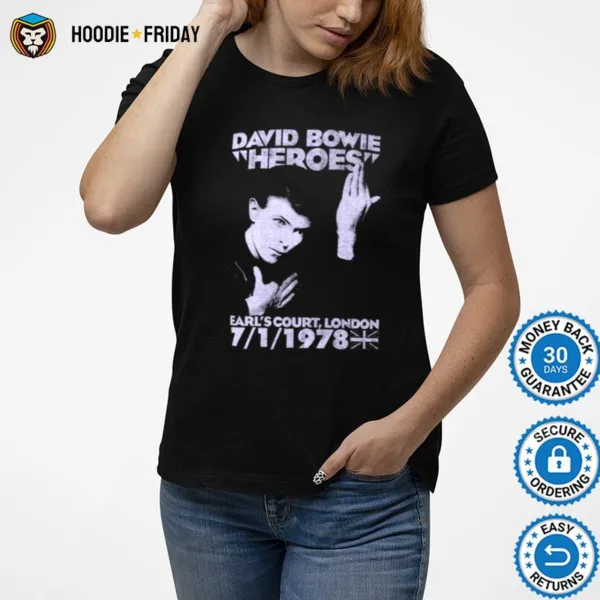 David Bowie Heroes Earls Court Concert Replica 100 Shirts