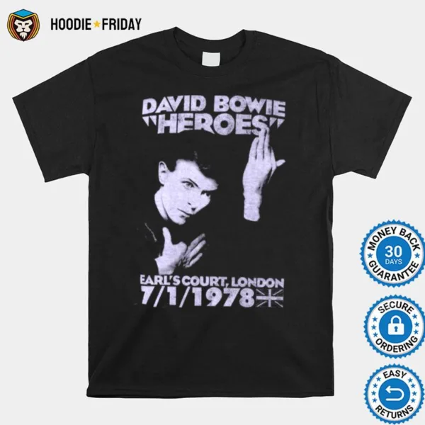 David Bowie Heroes Earls Court Concert Replica 100 Shirts