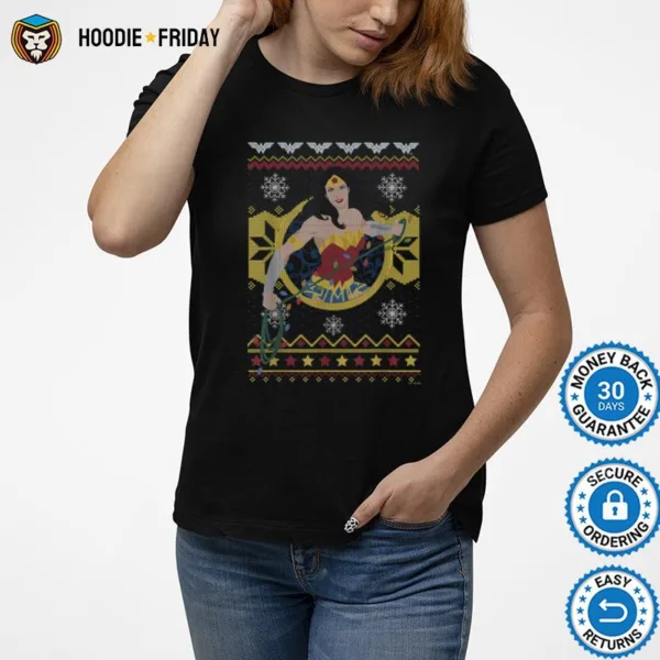 Dc Comics Christmas Wonder Woman Ugly Sweater Shirts