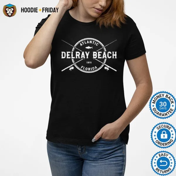 Delray Beach Fl Vintage Crossed Fishing Rods Shirts