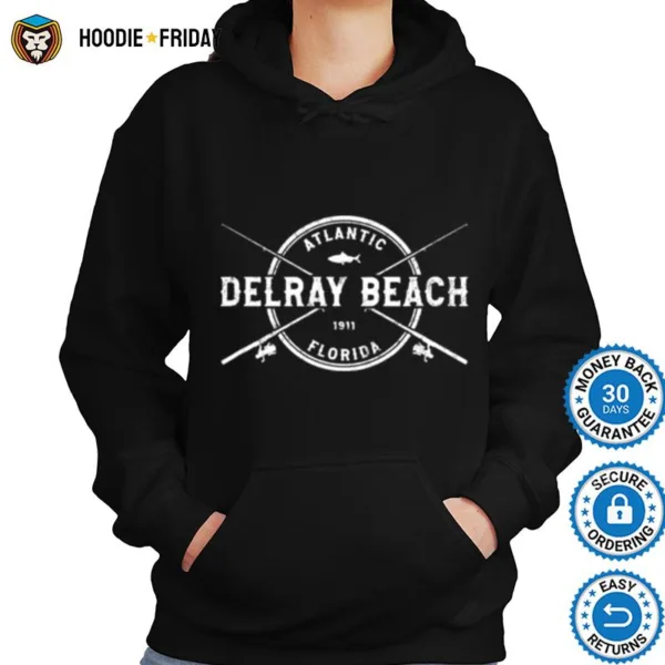 Delray Beach Fl Vintage Crossed Fishing Rods Shirts