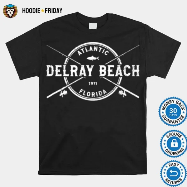 Delray Beach Fl Vintage Crossed Fishing Rods Shirts