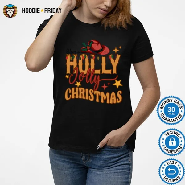 Design Holly Jolly Christmas Retro Western Christmas Shirts