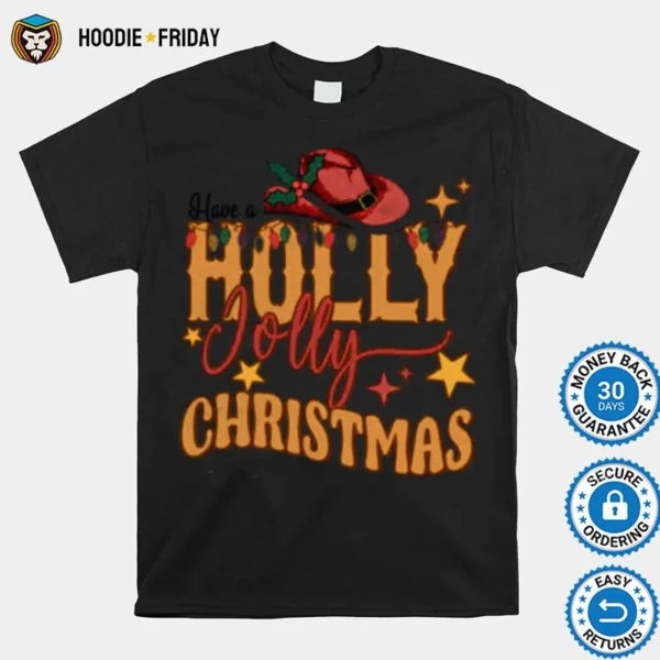 Design Holly Jolly Christmas Retro Western Christmas Shirts