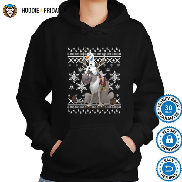 Disney Frozen Olaf Sven Riding Antlers Ugly Sweater Shirts