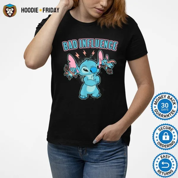 Disney Lilo & Stitch Bad Influence On Shoulders  B0B34Fkf47 Shirts