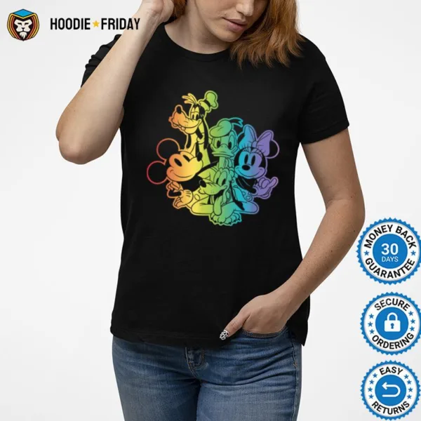 Disney Mickey & Friends Vintage Rainbow Pride Group Shirts