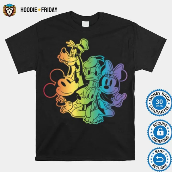 Disney Mickey & Friends Vintage Rainbow Pride Group Shirts