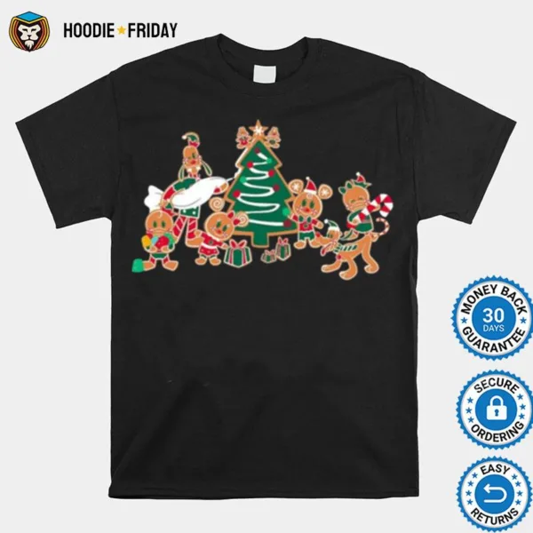 Disney Mickey Minnie Goofy Pluto Chip Dale Gingerbread Cookies Christmas Shirts