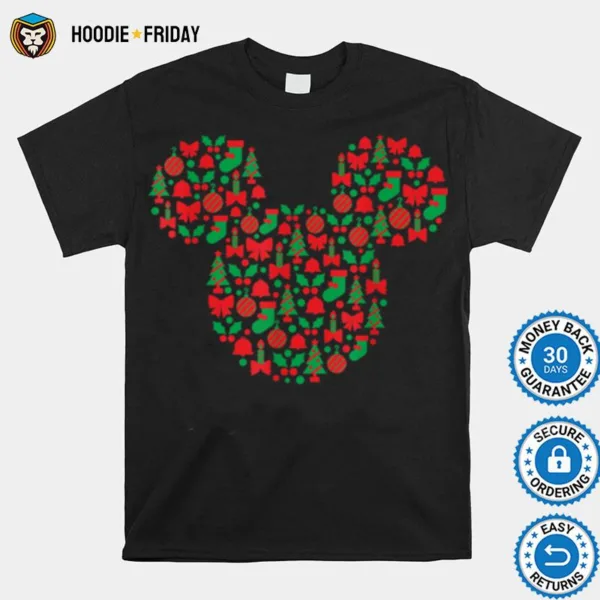 Disney Mickey Mouse Icon Red And Green Holiday Shirts