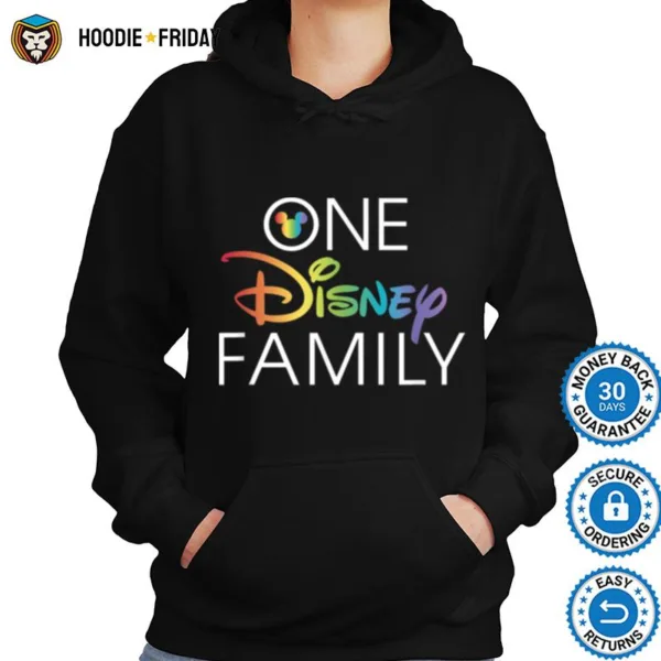 Disney Mickey Mouse One Disney Family Rainbow Pride Logo Shirts