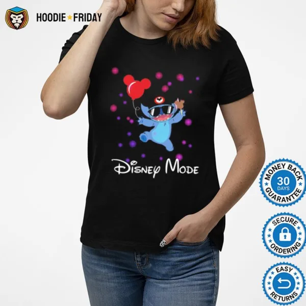 Disney Mode Stitch Holding Balloon Mickey Mouse Shirts