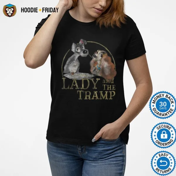 Disney The Lady And The Tramp Eating Spaghetti Shirts