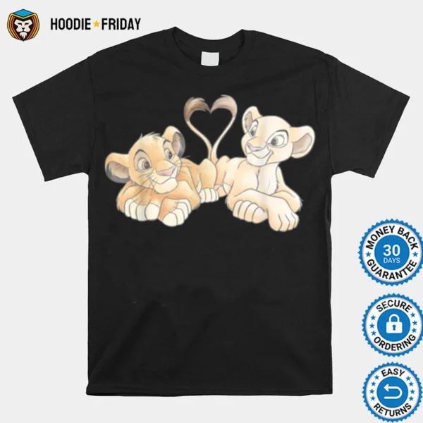 Disney The Lion King Simba And Nala Hearts Valentine? Day Shirts