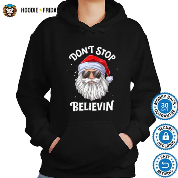 Don? Stop Believin Santa Funny Christmas Boys Kids Gifts Shirts