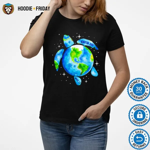 Earth Sea Turtle Art Save The Planet April 22 Shirts