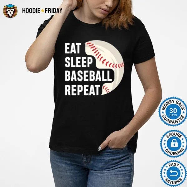 Eat Sleep Baseball Repeat Logo Shirts