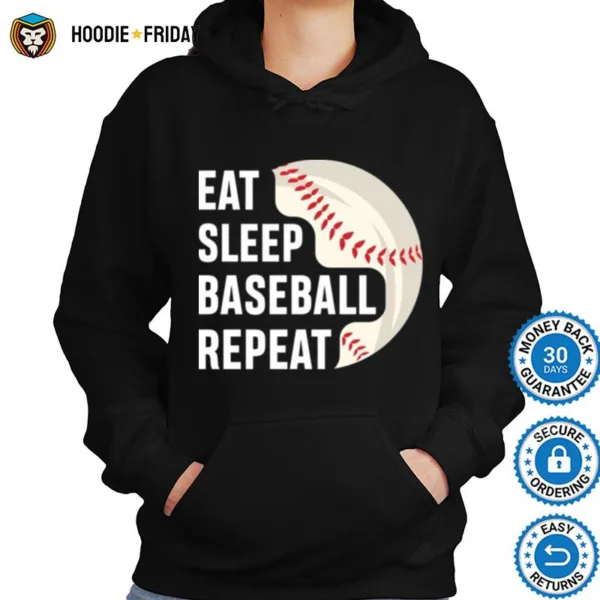 Eat Sleep Baseball Repeat Logo Shirts