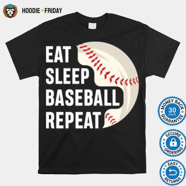 Eat Sleep Baseball Repeat Logo Shirts