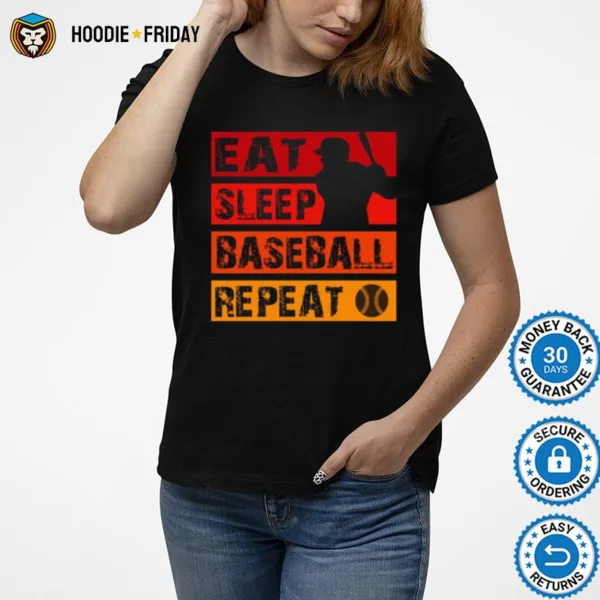 Eat Sleep Baseball Repeat Vintage Shirts