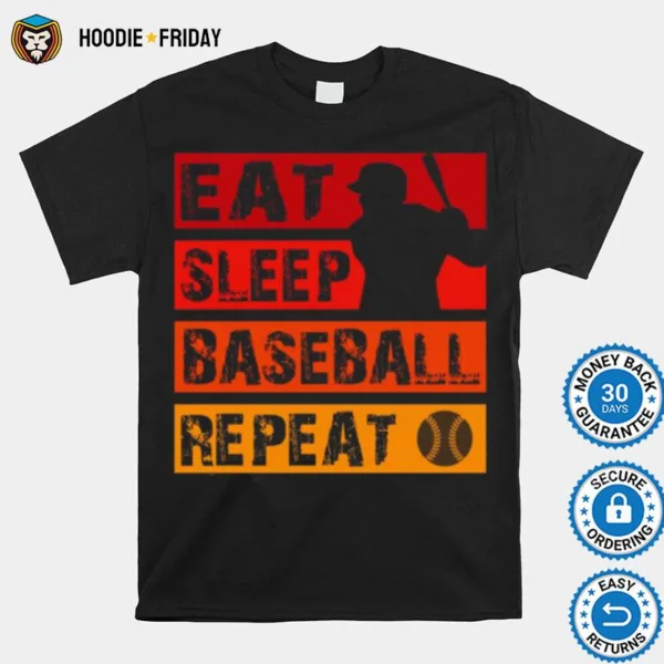 Eat Sleep Baseball Repeat Vintage Shirts