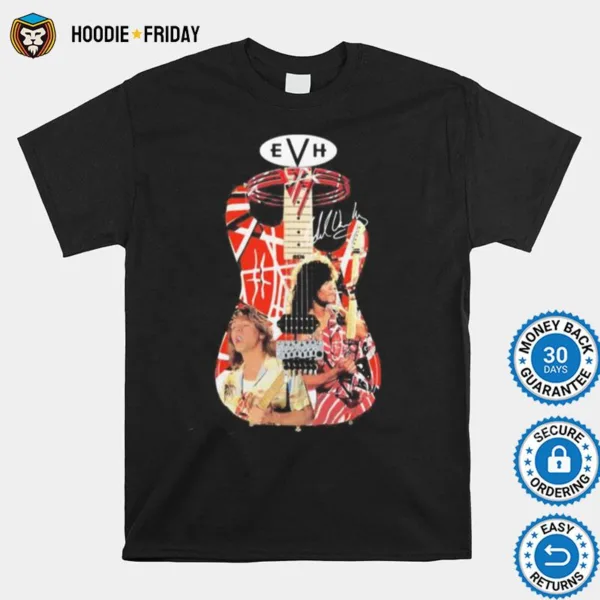 Eddie Van Halen Playing Guitar Signature Vintage Shirts