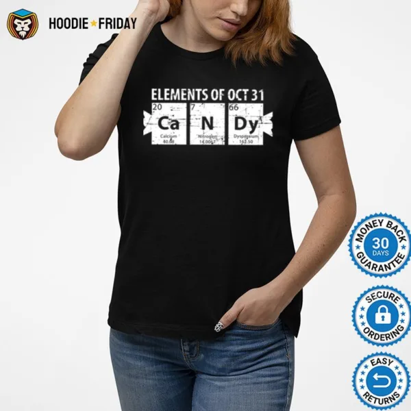 Elements Of 31 October Periodic Table Halloween Shirts