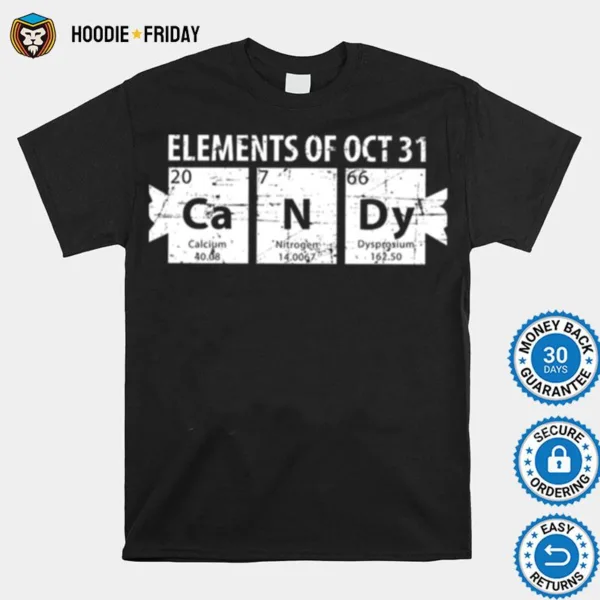 Elements Of 31 October Periodic Table Halloween Shirts