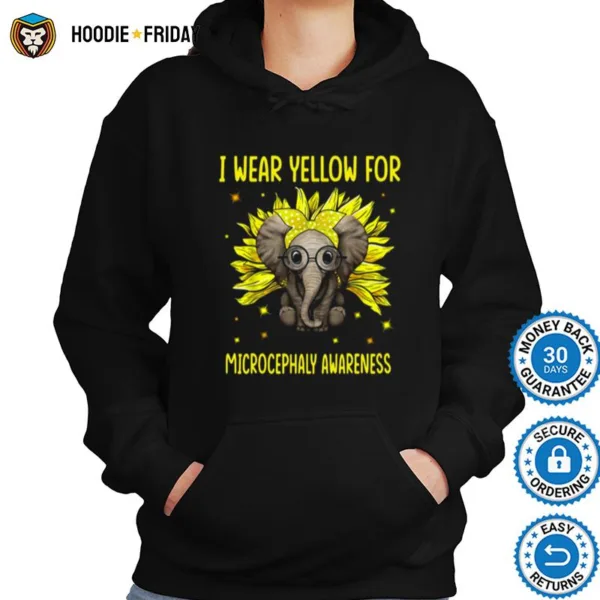 Elephant Sunflower I Wear For Yellow Microcephaly Awareness Shirts