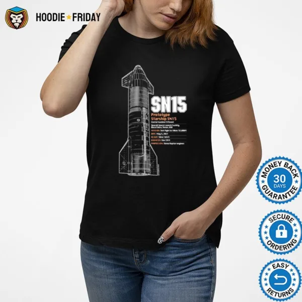 Elon Musk Spacex Starship Sn15 Plans Shirts