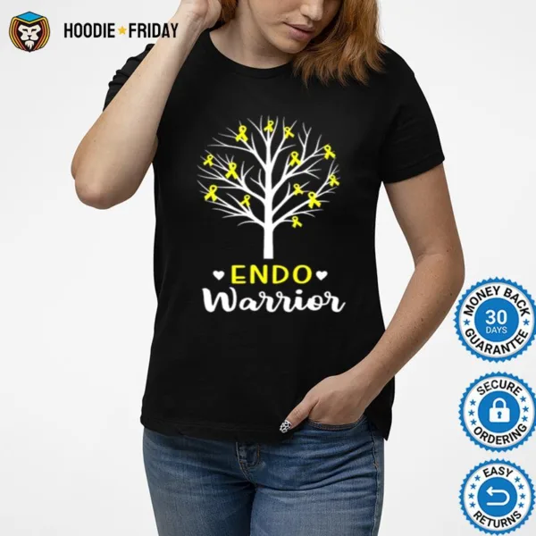 Endo Warrior Endometriosis Awareness Month Yellow Ribbon Shirts