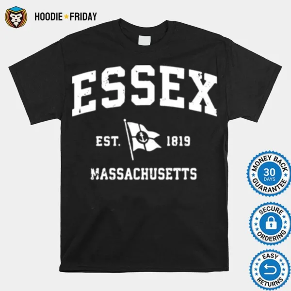 Essex Ma Vintage Nautical Boat Anchor Flag Shirts