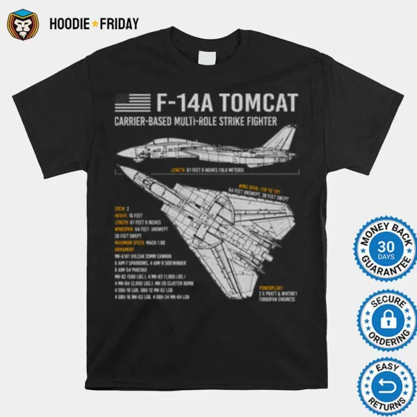 F 14 Tomcat Us Navy Aircraft Plane Usaf Airplane Blueprint F14 Shirts