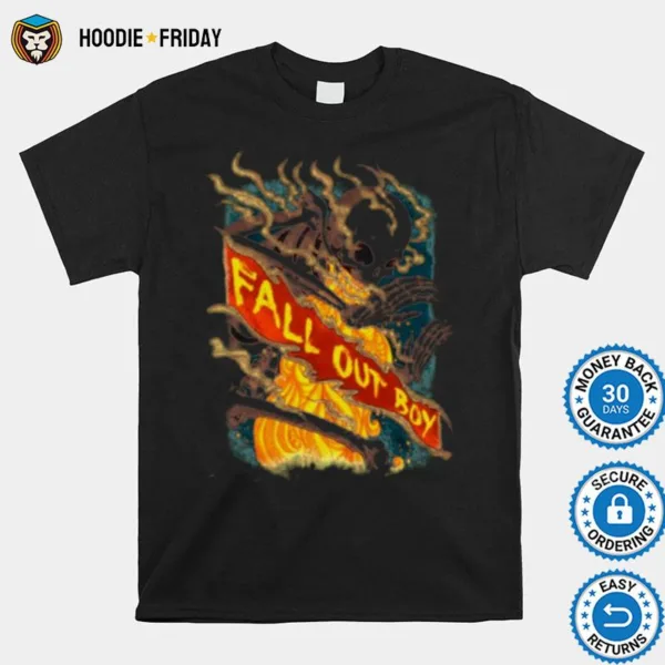 Fall Out Boy Fire Skeleton Shirts