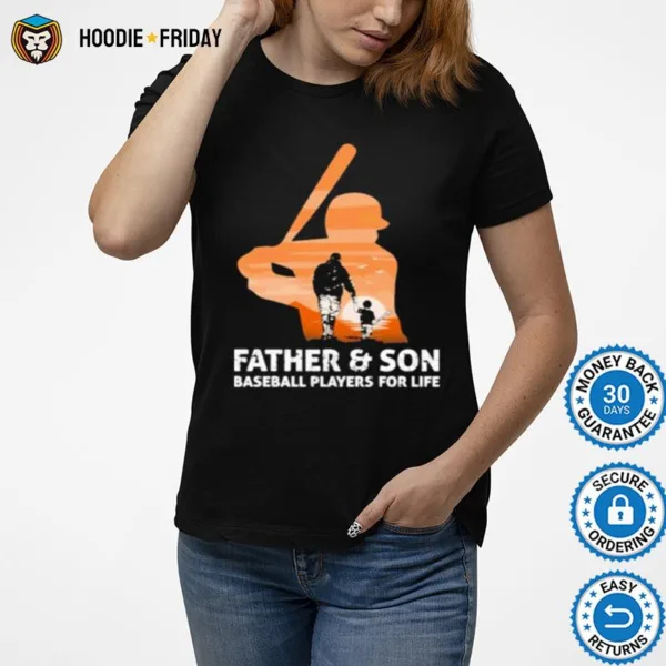 Father And Son Baseball Players For Life Shirts