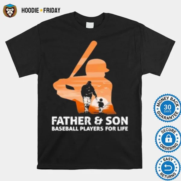 Father And Son Baseball Players For Life Shirts