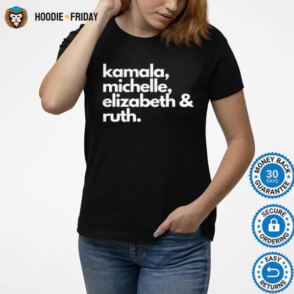 Feminist Political Icon Kamala Michelle Rbg Elizabeth Shirts