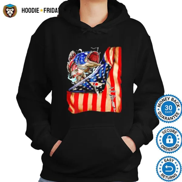 Fishing Fish American Flag Shirts