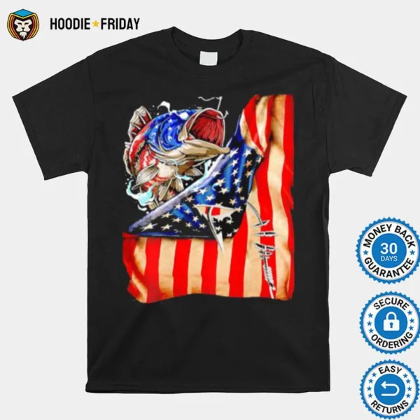 Fishing Fish American Flag Shirts