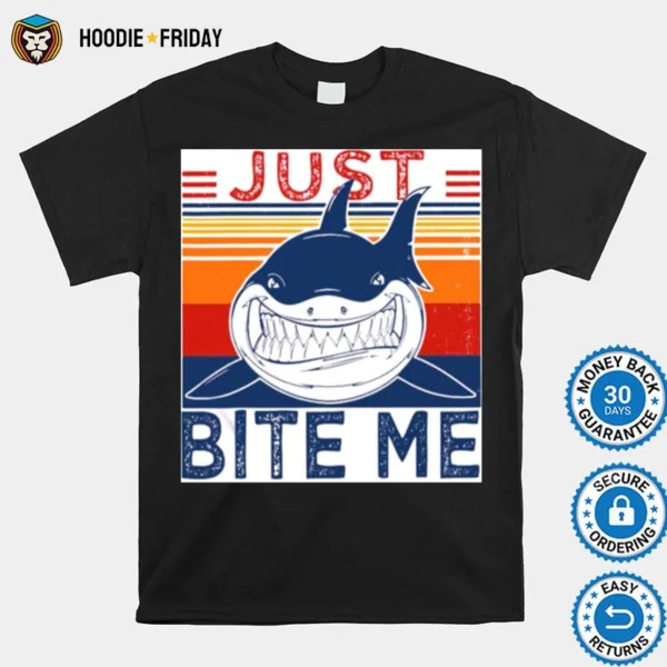 Fishing Shark Just Bite Me Vintage Shirts