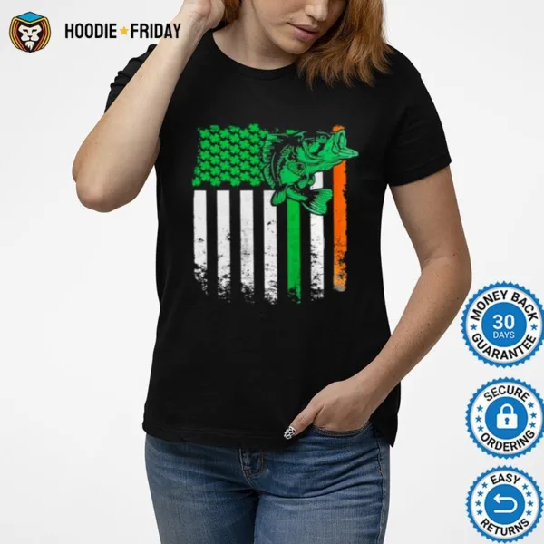 Fishing St Patricks Day Irish American Flag Shirts