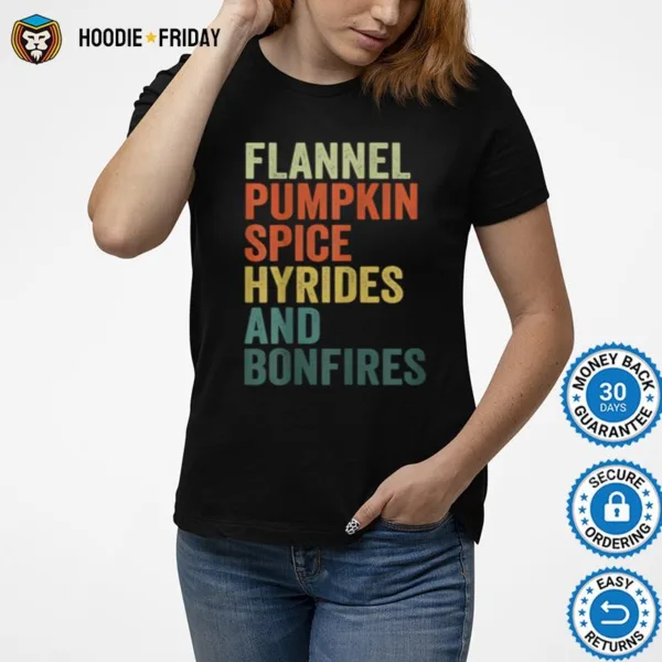 Flannel Pumpkin Spice Fall Saying Apparel Thanksgiving Shirts