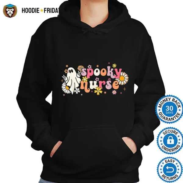 Floral Spooky Nurse Ghost Student Halloween Shirts