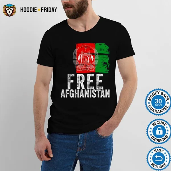 Free Afghanistan Vintage Afghanistan Flag Tee Shirts