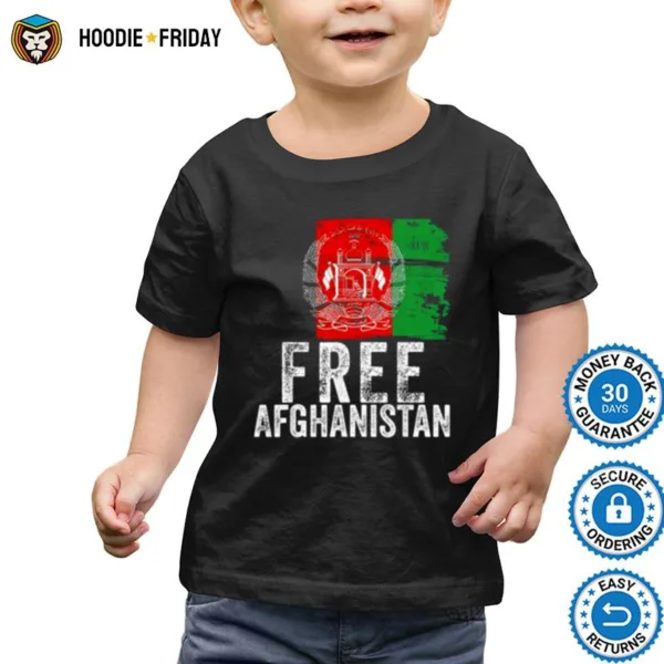 Free Afghanistan Vintage Afghanistan Flag Tee Shirts